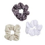 Lot de 3 chouchous assortis marron beige blanc