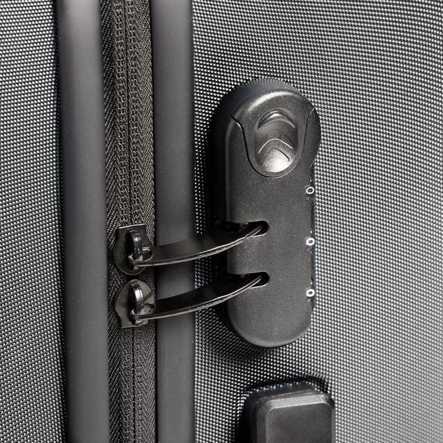 Valise trolley 31L rigide cabine 4 roues plastique noir 35x21,5xH52cm