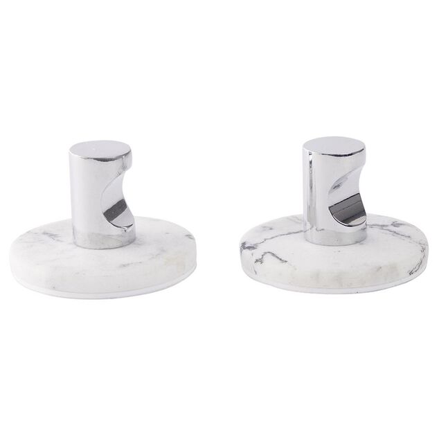 Pat&egrave;re murale m&eacute;tal et plastique effet marbre blanc &Oslash;5cm