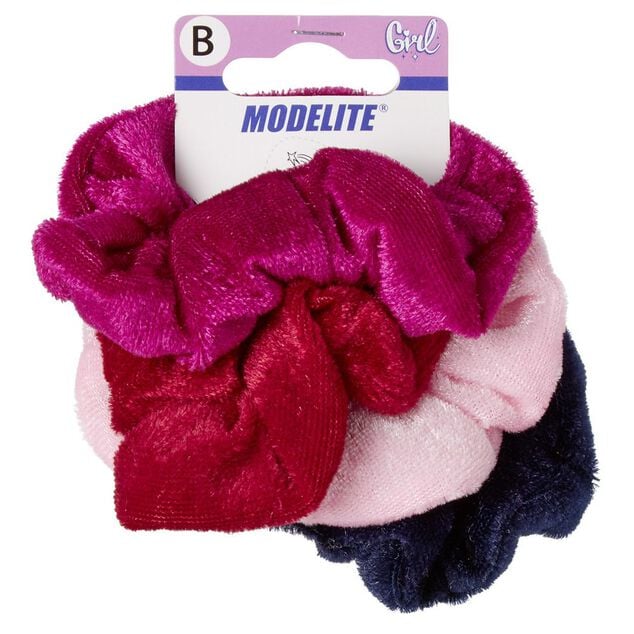 Chouchou en velours coloris assortis x4