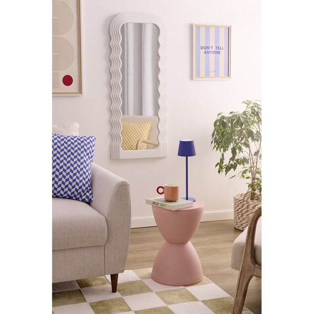 Lampe de table Talli LED tactile 120lm variable USB m&eacute;tal et plastique bleu &Oslash;10,5xH36cm