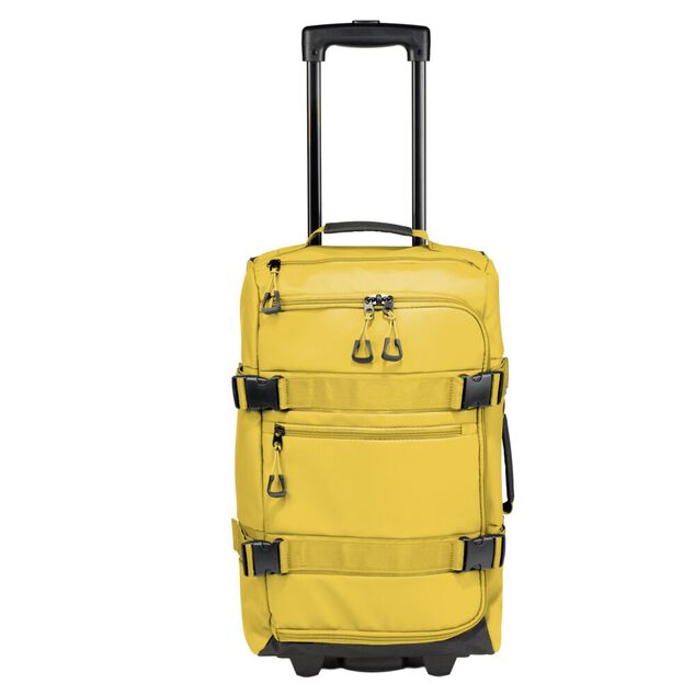 Valise souple 32L taille cabine 2 roues textile jaune 30,5x21xH53cm