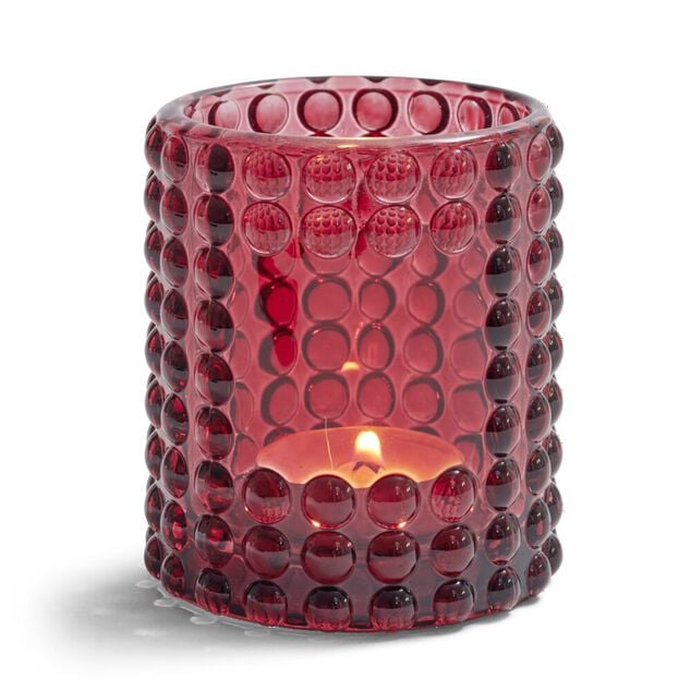 Bougeoir bubble rose fonc&eacute; &Oslash;7,8cm