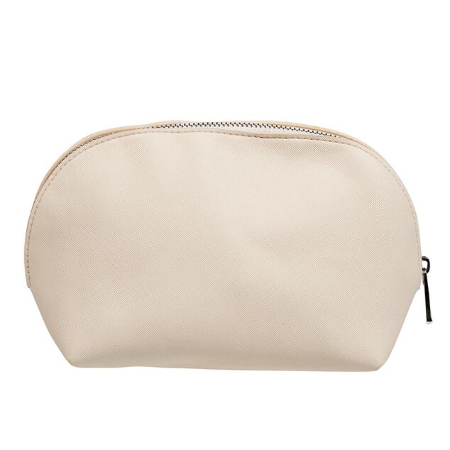 Pochette &agrave; maquillage polyester beige nude