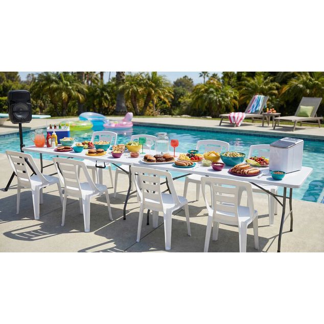 Chaise de jardin Stella plastique blanc 48x52,5xH81cm