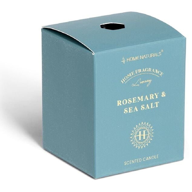 Bougie senteur romarin et sel marin dans pot en verre &Oslash;6,4xH7,9cm bleu