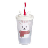 Gobelet avec paille motif renne 450ml