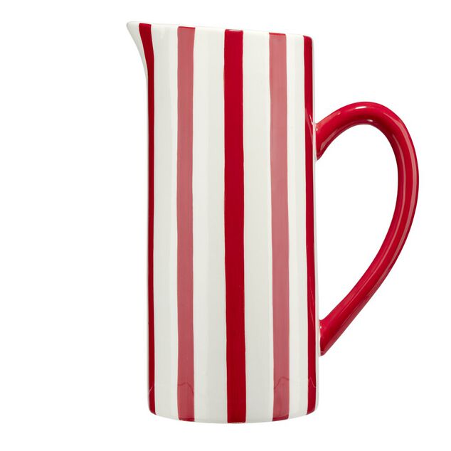 Pichet c&eacute;ramique 1,3L motif bayad&egrave;re rayures color&eacute;es &Oslash;10xH23cm (2 mod&egrave;les)