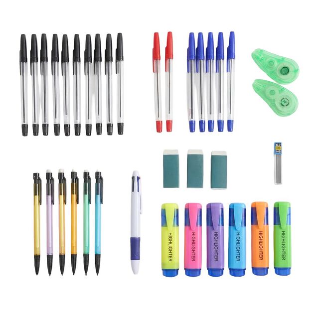 Kit essentiels papeterie 37 pi&egrave;ces