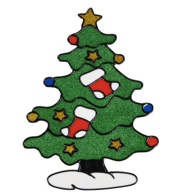 D&eacute;coration de fen&ecirc;tre &eacute;lectrostatique motifs de No&euml;l r&eacute;tro (2 mod&egrave;les)