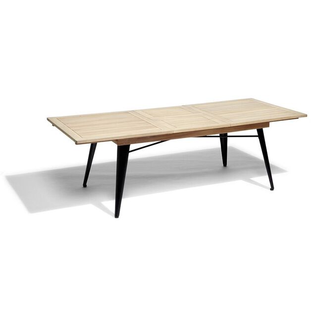 Table extensible Fabrik 6/8 personnes acacia naturel et m&eacute;tal noir 180/240x100xH75cm