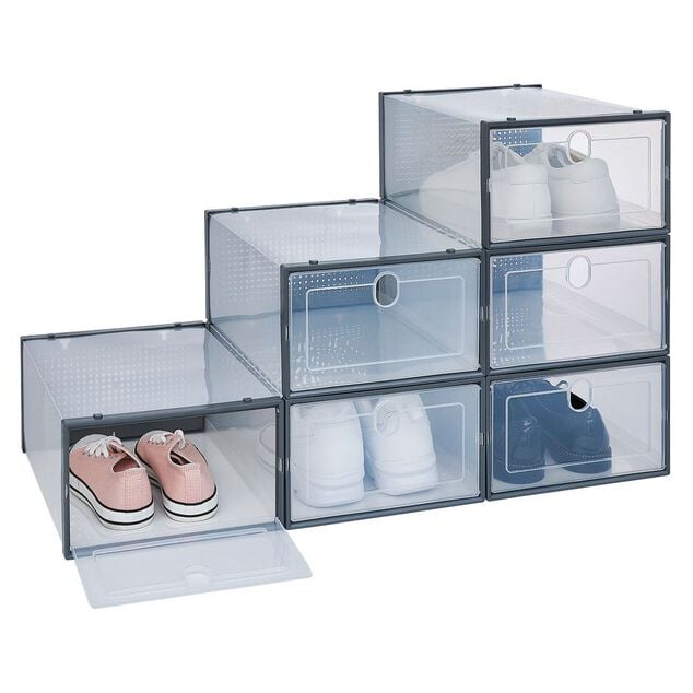 Bo&icirc;te &agrave; chaussures plastique transparent x2