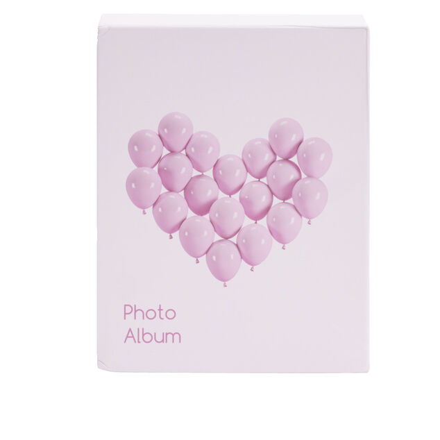 Album photo motif coeur 21x26cm - 2 modèles rose ou bleu