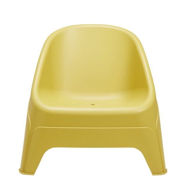 Fauteuil de jardin N&eacute;o monobloc plastique jaune ocre 79,5x76,5xH57,5cm