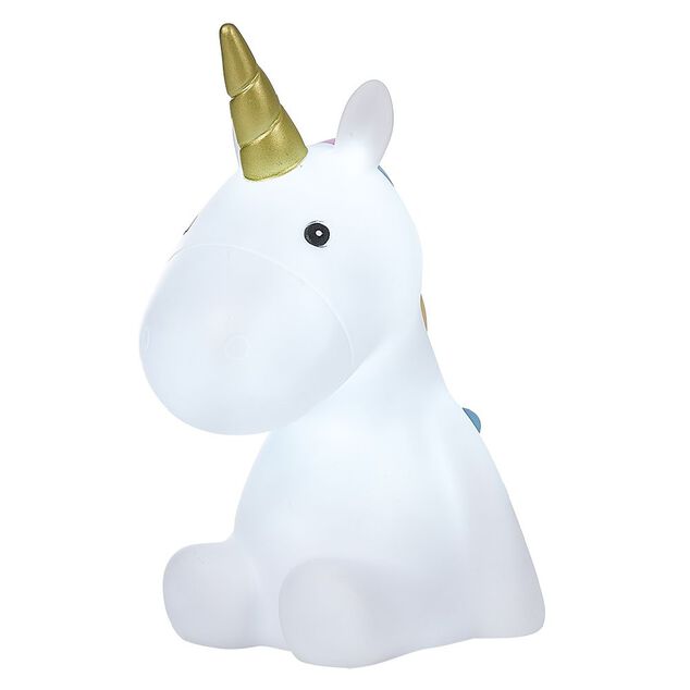 Veilleuse licorne arc en ciel LED H16.5cm