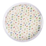 Plateau rond mélaminé motif matisse blanc et multicolore Ø34,5xH5cm