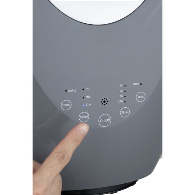 Ventilateur sans p&acirc;le Homday 50W oscillation 60&deg; plastique gris 29x17xH57,5cm