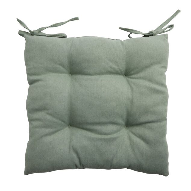 Galette de chaise carrée 38x38cm vert sauge