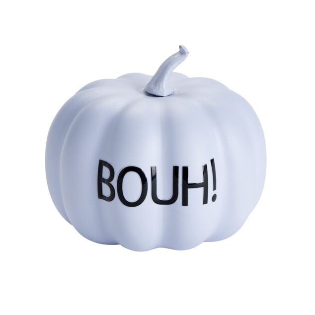 Citrouille d&eacute;corative &agrave; poser pastel inscription BOUH! &Oslash;9,4xH8cm (2 mod&egrave;les)