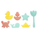 Moule de plage thème marin x7