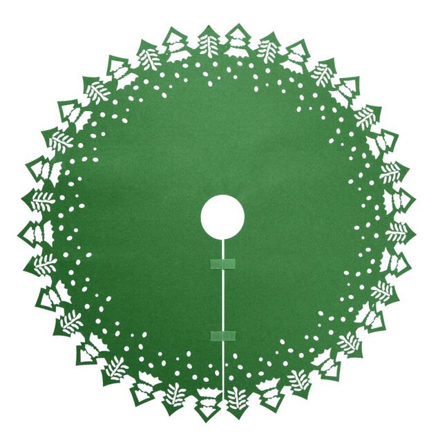 Tour de sapin feutrine motifs ajour&eacute;s &Oslash;1m - 2 mod&egrave;les rouge ou vert