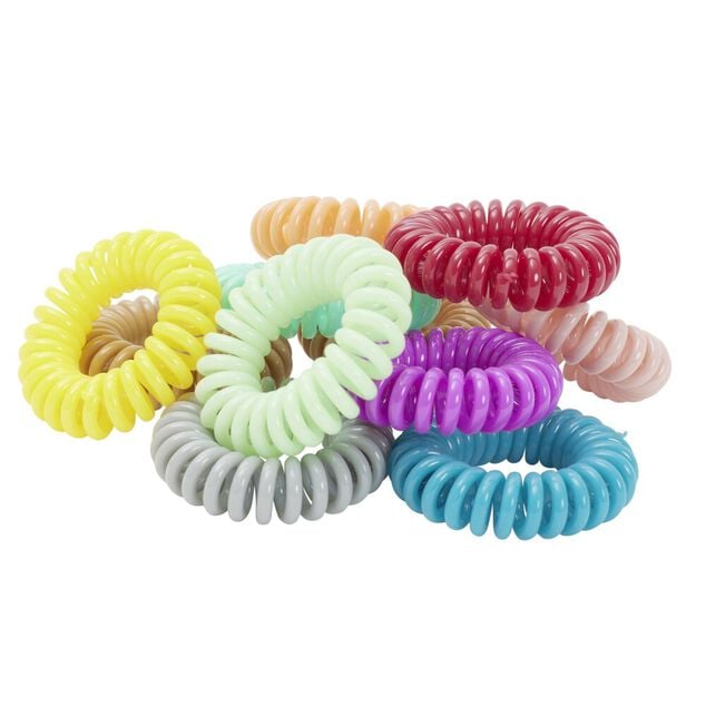 Lot de 10 chouchous spirales dans bo&icirc;te