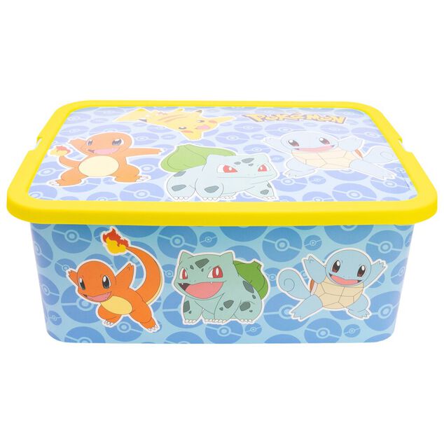 Box de rangement Pok&eacute;mon 13L plastique bleu 40x30xH15,5cm