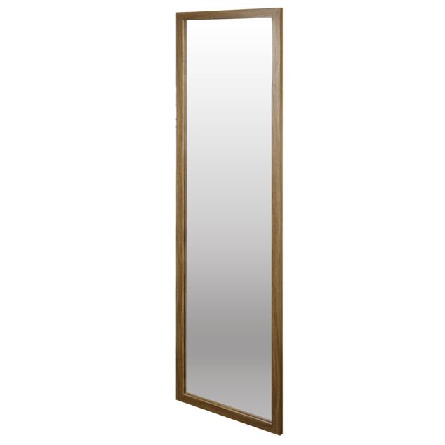 Miroir de porte rectangulaire cadre bois marron 34xH119cm