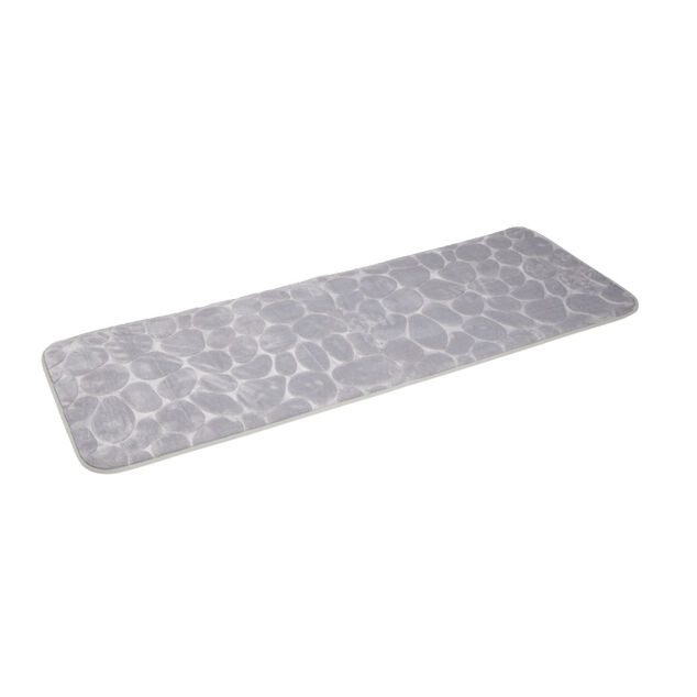 Tapis de bain motif galet 45x120cm - 2 mod&egrave;les marron ou gris