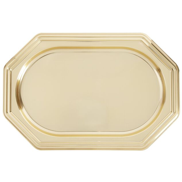 Plateau de pr&eacute;sentation octogonal X3 pcs L46X31X&eacute;p.3 cm dor&eacute;