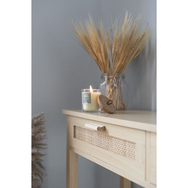 Console Kanna 2 tiroirs cannage rotin L.100 x P.30 x H.75 cm