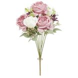 Piquet rose artificielle &Oslash;22xH41cm blanc et rose
