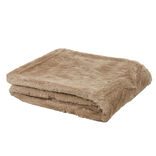 Plaid imitation fourrure uni taupe polyester 300 g/m&sup2;