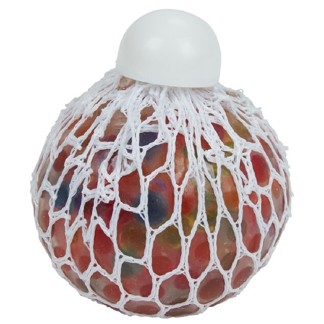 Boule anti-stress balle gluante en gel&eacute;e dans une maille