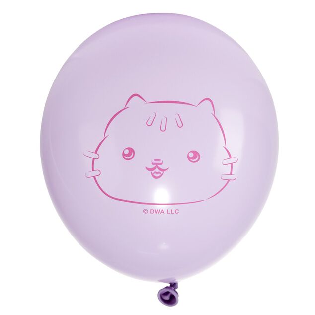 Ballon Gabby Chat x6 baudruche latex rose vert violet 13x17cm