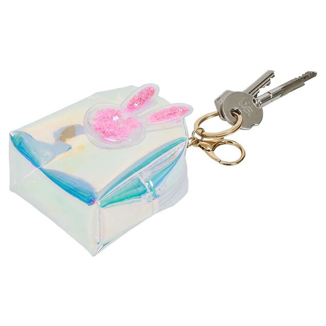 Porte-cl&eacute; mini sac plastique holographique - 3 mod&egrave;les