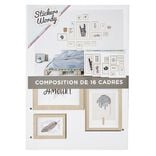 Kit 17 stickers déco effet cadre imitation bois