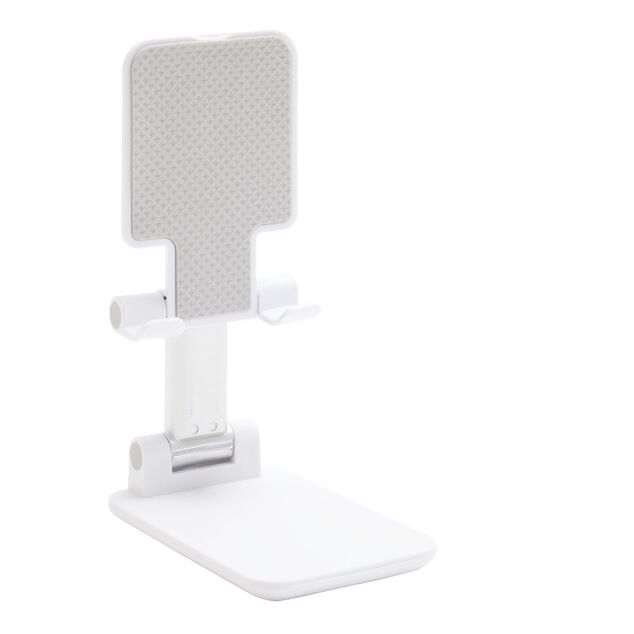 Support t&eacute;l&eacute;phone multiposition blanc 6,5x2,7xH11cm