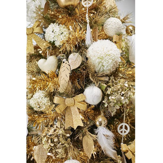 Noeud de Noël doré à suspendre x3