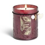 Bougie charm pampille Coconut Vanilla dans verre marron 55H