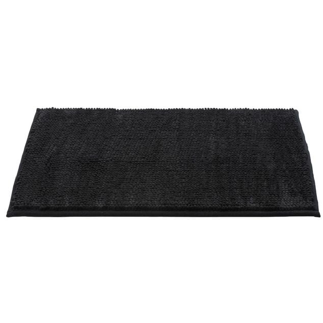 Tapis de salle de bain chenille noir 45x65cm