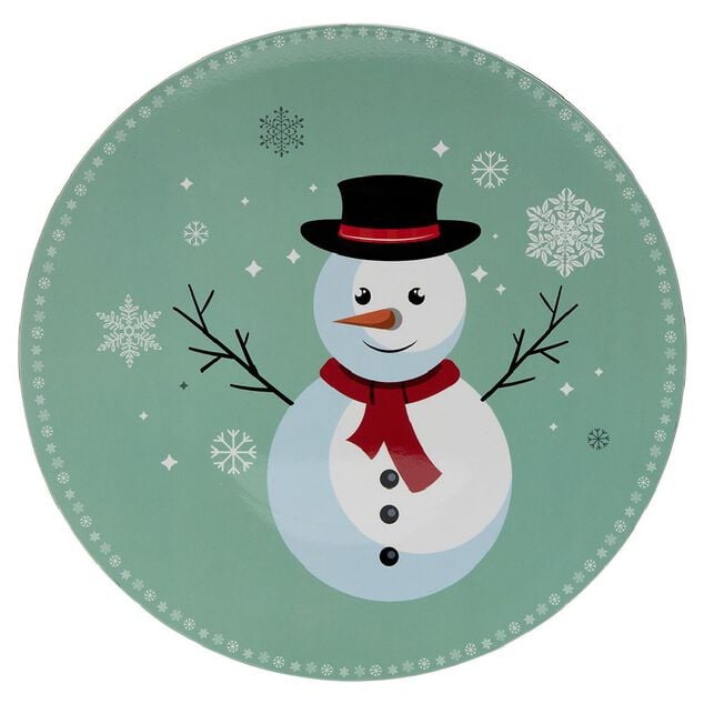 Sous assiette &agrave; motif bonhomme de neige  &Oslash;33 cm