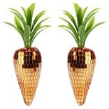 D&eacute;coration &agrave; poser x2 carotte brillante &agrave; facettes H23cm