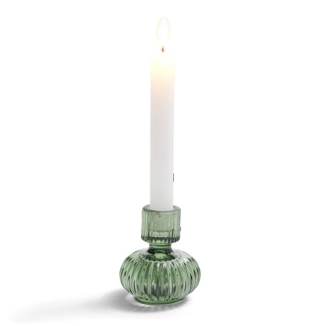 Bougeoir verre vert &Oslash;7,5xH9cm