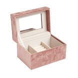 Boîte à bijoux revêtement velours rose 14x10xH8cm