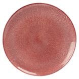 Assiette plate verre stri&eacute; rouge &Oslash;27cm