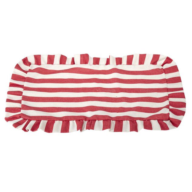 Set de table rectangulaire bord &agrave; volant motif rayure polycoton 30x45cm (3 mod&egrave;les)