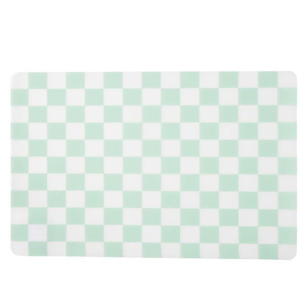 Set de table rectangulaire damier vert et blanc 28,5x43,5cm