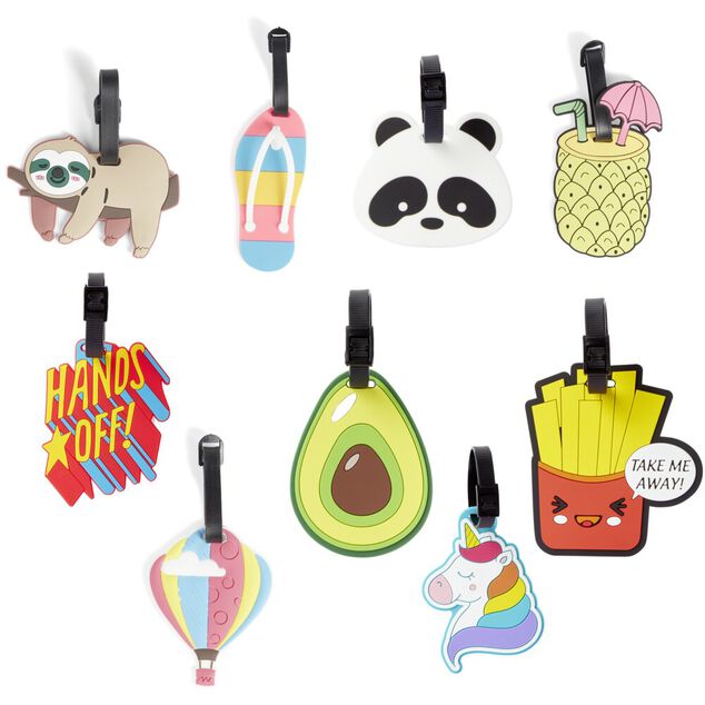 Étiquette de bagage fantaisie (plusieurs modèles)