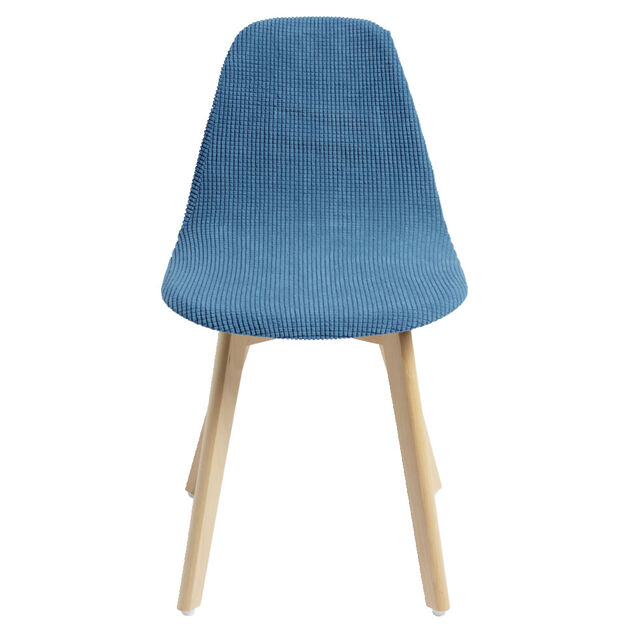 Housse de chaise scandinave extensible bleue 45x40xH45cm